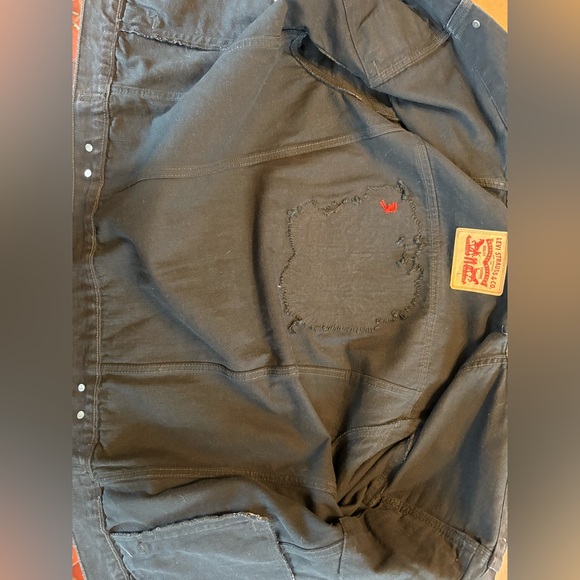 Men's Black Levi’s Denim Jacket with custom riveting and patching - Picture 5 of 5